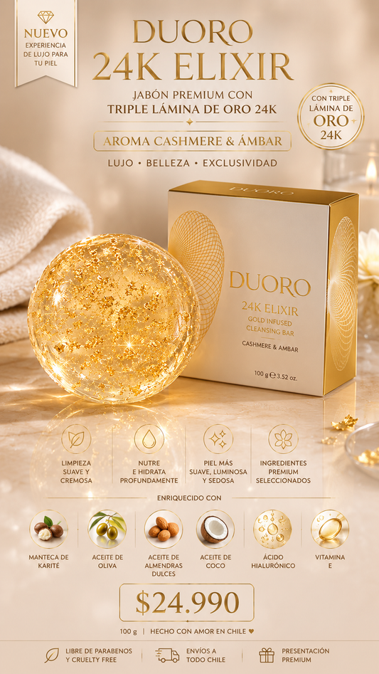 Jabón con Oro Cosmético 24K DUORO – ELÍXIR